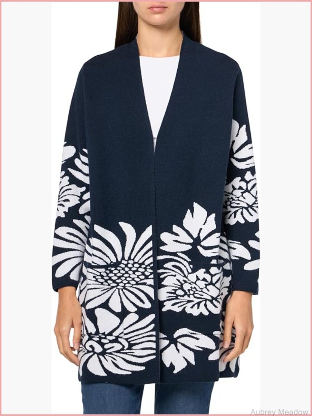 Three Quarter Sleeve Open Front Shawl Collar Sweater Cardigan with Pockets